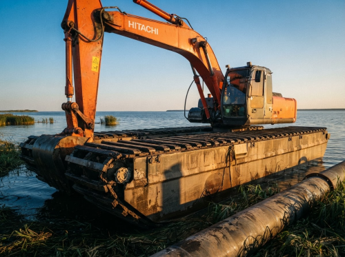 Плавающий экскаватор Hitachi ZX200 RIVER